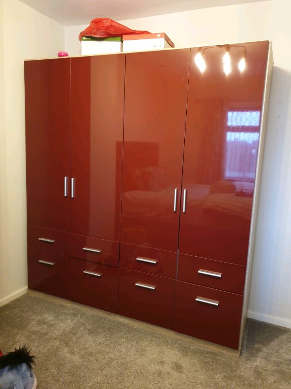 1012 door wardrobe red for sale in Bangor, County Down Gumtree