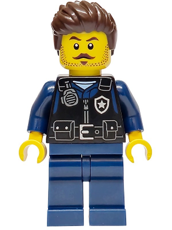 Police - City Officer Male, Black Safety Vest with (cty1968)