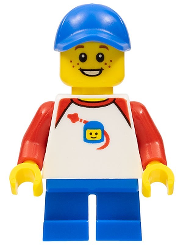 Boy - Classic Space Shirt with Red Sleeves, Blue Short…