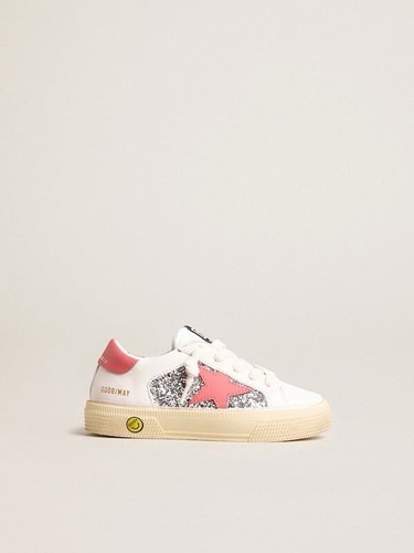 Pre-owned Golden Goose May Red/silver Sparkle Sneakers Brand 39eu
