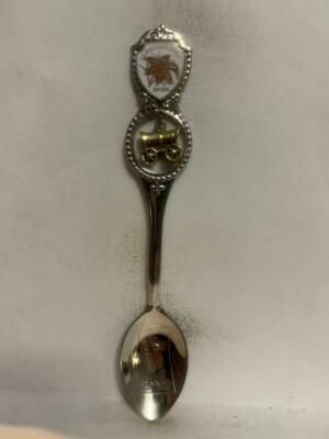Lloydminster Saskatchewan Covered Wagon Prairie Lily Souvenir Spoon