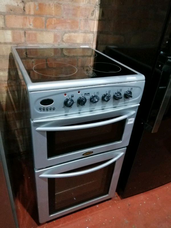 **SALE** silver 50cm ceramic hob 4 burner belling electric cooker in