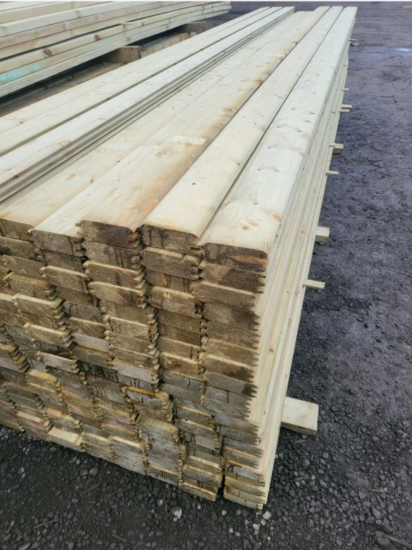 Treated double tongue and groove timber loglap cladding wood 4.2m 47mm