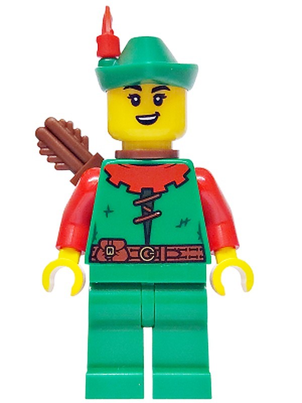 Forest Stronghold Forestwoman - Red, Green Hat, Red (bdp175)