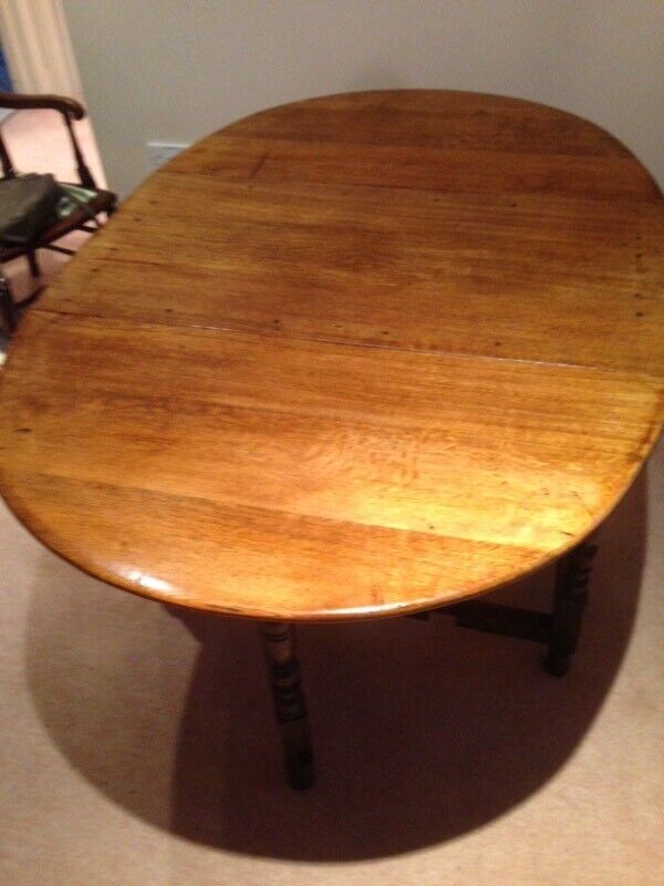 Antique Early 20th Century Oak Drop Leaf Turned Leg Dining Table In Bournemouth Dorset Gumtree