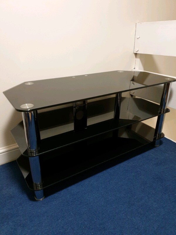 Black glass TV stand/unit for up to 60 inch televisions in Southsea