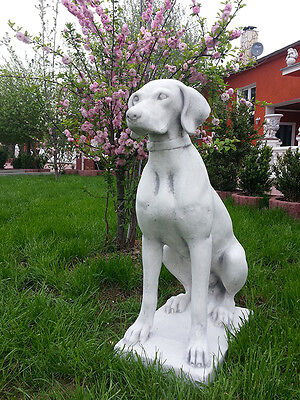 Gartenfiguren, Jagdhund, 70 cm Steinguss, Hund, Tierfiguren, Statuen, Gartendeko
