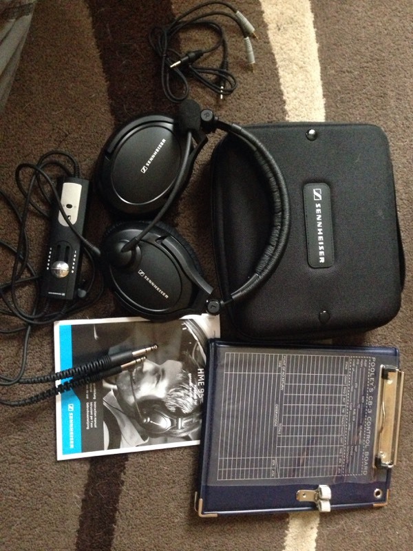 Sennheiser HME 95 aviation headset and flight knee board. in Banbury