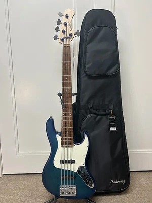 Sadowsky Metroline 21-Fret Vintage J/J 5 String Bass Red Alder Body Bora Blue Tr