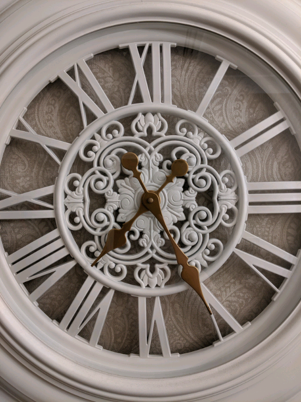 Extra Large White Carved Effect Wall Clock in Northenden, Manchester Gumtree