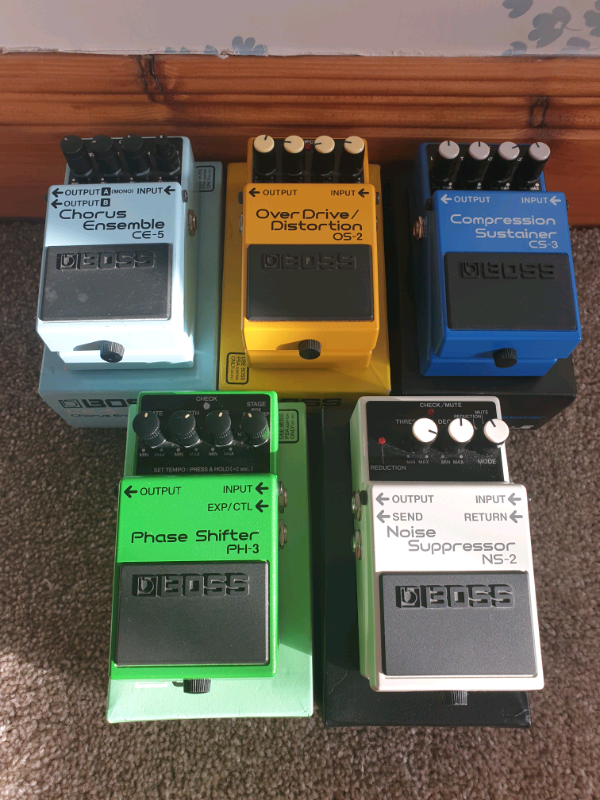 Boss Guitar Pedals. All boxed. Chorus Phase Overdrive Distortion Comp