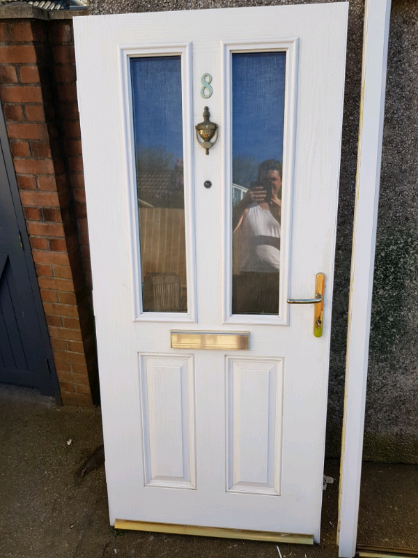 Composite Door in UPVC Frame White
