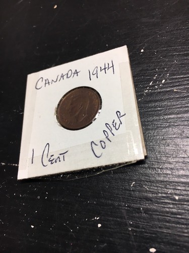 King George VI 1944 Canada 1 Cent Coin WW2 COPPER Circulated FS