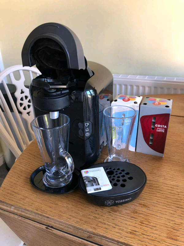 Tassimo Coffee Machine + Refills + Glasses in Morley, West Yorkshire