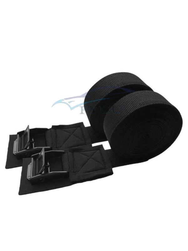Pair 9.8ft Black Car Roof Rack Luggage Kayak Cam Buckle Lashing Tie   Straps