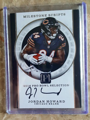JORDAN HOWARD 2017 PANTHEON MILESTONE SCRIPTS 1/1 JERSEY # 24/99 ON CARD AUTO