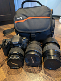 Canon 77D EOS with 3 lenses 