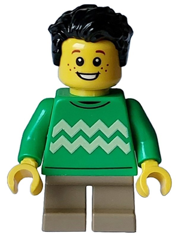 Child - Boy, Bright Green Sweater with Bright Light (hol332)