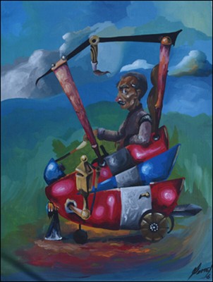 Cuban Art - Out for a Ride by Osmel Fernandez Estevez 11.5 x 15.5