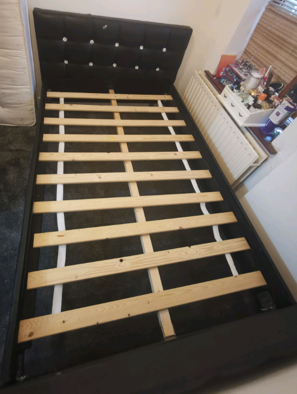 Leather Small Double Bed frame only in Bolton, Manchester Gumtree