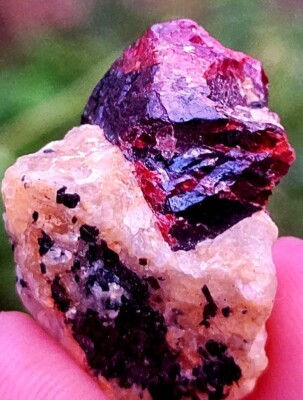 Zircon crystal blood red colour natural beast quality on specimen @skardu pak