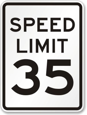 Aluminum Speed Limit Aluminum Weatherproof 8'' x 12'' Sign p00437