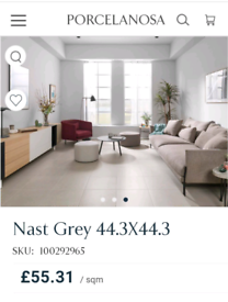 44.3x44.3 Nast Grey floor 7.5m2 job lot £99ono