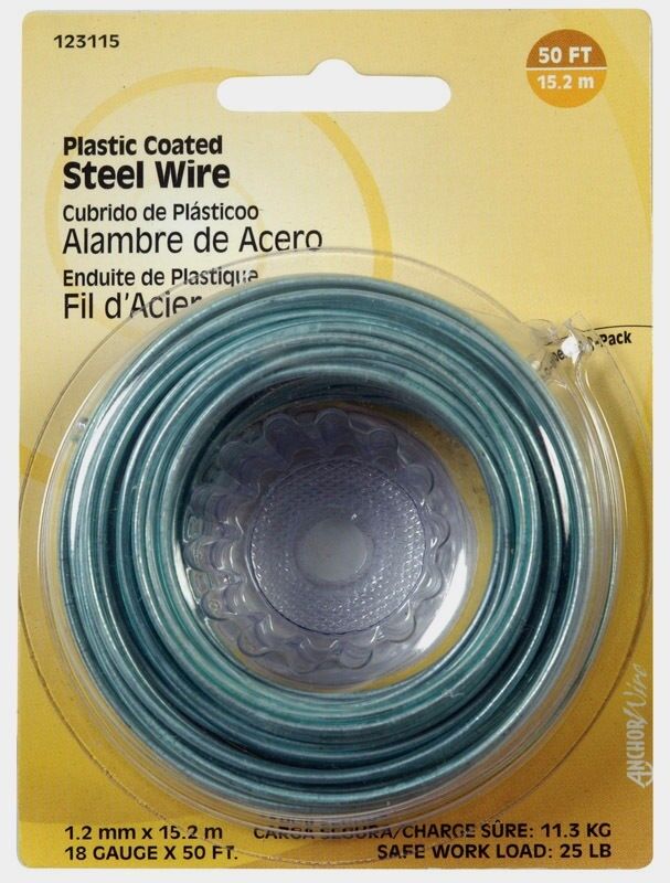 Hillman AnchorWire 50 ft. 18 Gauge Plastic Coated Steel Wire H...