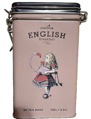 Charbrew Alice In Wonderland Tea Tin Limited Edition - 60 English Breakfast Tea