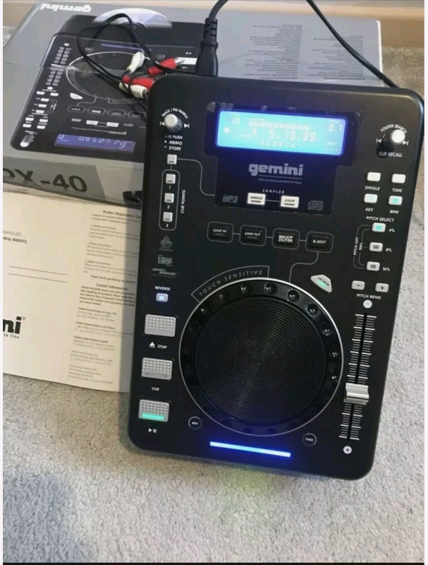 Boxed DJ controllers 2 x Gemini MPX 40 mp3/cd with Bluetooth mixer in
