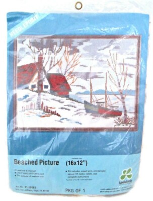 Crewel embroidery kit 2110682 Beached Picture unopened Lee Wards NOS vintage