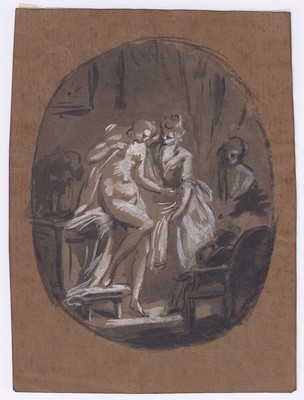 FINE 18th-C French Old Master Drawing - EISEN - Listed Artist - Rare -Provenance