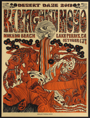 Kikagaku Moyo 2018 Desert Daze Silkscreen Poster by Mollie