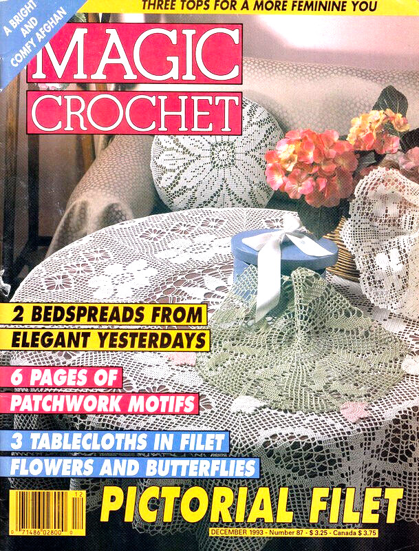 Magic Crochet Magazine Dec 1993 #87 Bedspreads Patchwork Tablecloths 29 Projects