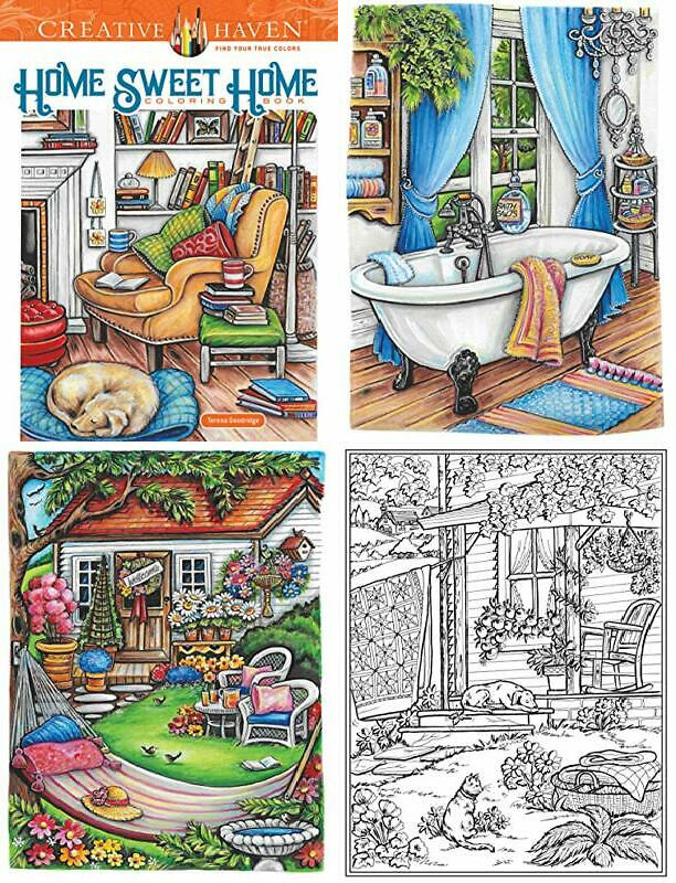 Creative Haven Home Sweet Coloring Book (Adult Coloring) Paperback -... 9780486837574 | eBay
