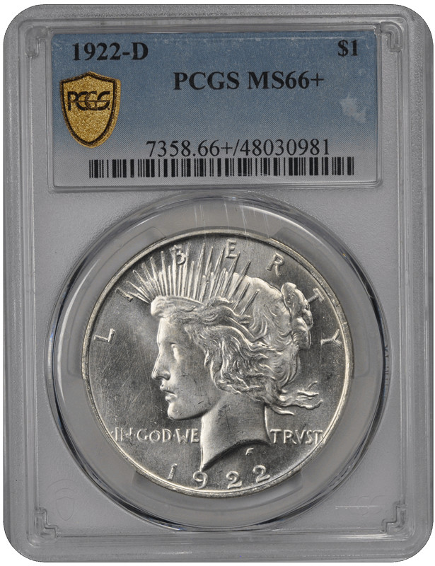 1922-D Peace PCGS MS 66+