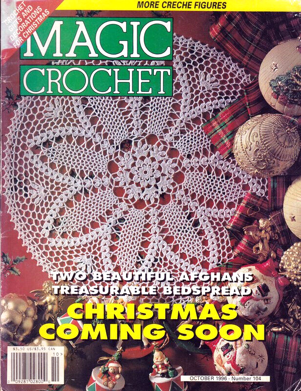 Magic Crochet Magazine Oct 1996 #104 Afghans Bedspreads Patchwork 38 Projects