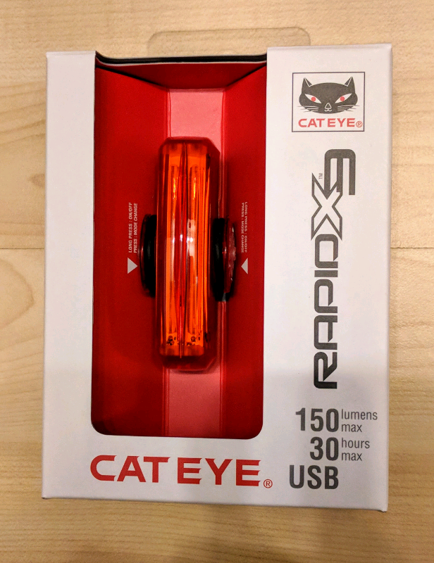 Cateye Rapid X3 Rear Bike Light 150 Lumens Rear Tail Light RED in