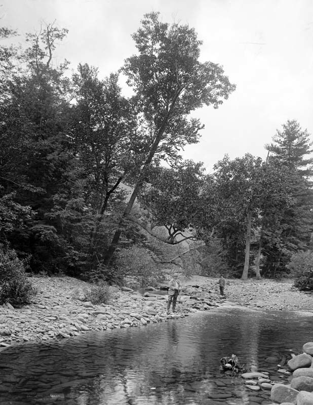 1902 Fishing in the Catskill Mountains, NY Vintage Old Photo 8.5" x 11" Reprint