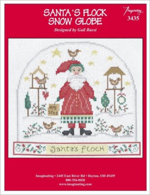 Gail Bussi  Imaginating Counted Cross Stitch Kit ~Santa's Flock Snow Globe~3435K