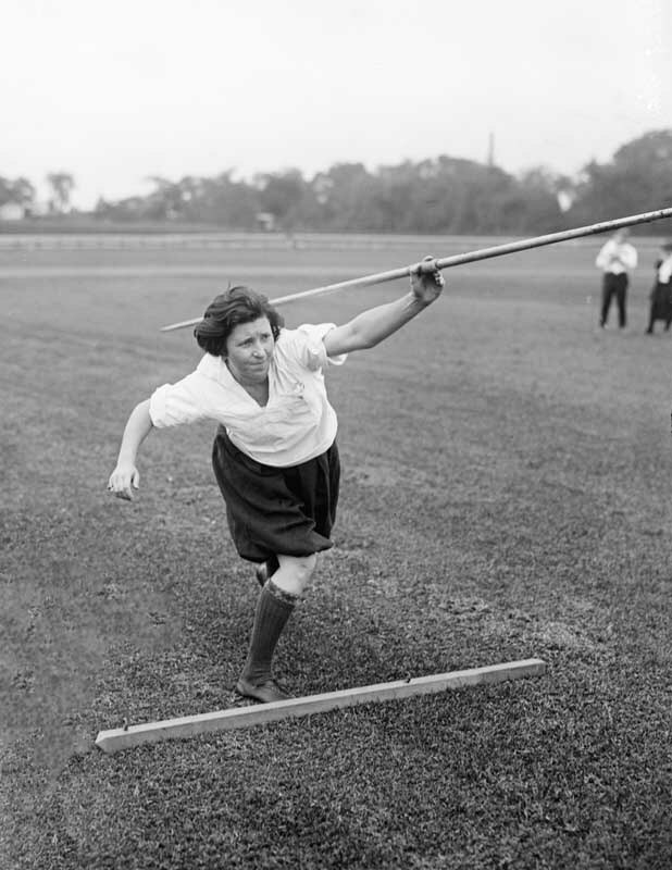 1925 Ann Harwick Throwing a Javelin Vintage Old Photo 8.5" x 11" Reprint