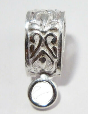8 Pcs 20X9mm Bali Loop Pendant Bail Sterling Silver Plated ms-552
