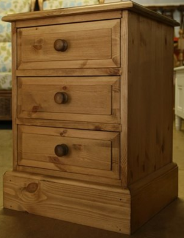 Waxed Pine Three Drawer Bedside Table in Norwich, Norfolk Gumtree