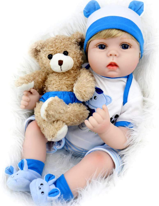 Aori Lifelike Reborn Baby Boy Doll 22 Inch Handmade Weighted