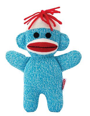 Brand New Plush Soft Sock Monkey Baby (Colors Will Vary)