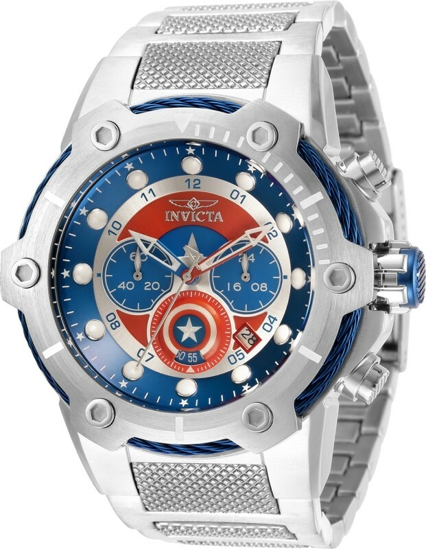 時計 INVICTA CAPTAIN AMERICA LIMITED EDITION Invicta Marvel Captain America Chronograph Quartz Men's Blue
