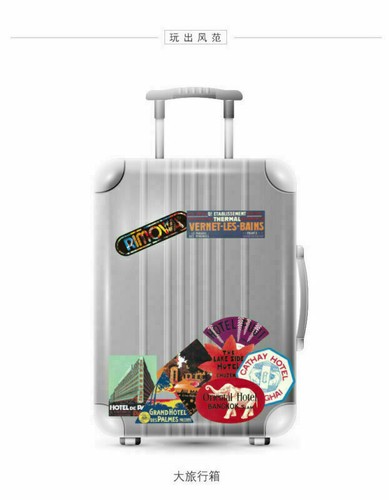 56Pcs Luggage Suitcase Hotel Travel Sticker Pack Lot Traveler Vtg Old Look Style