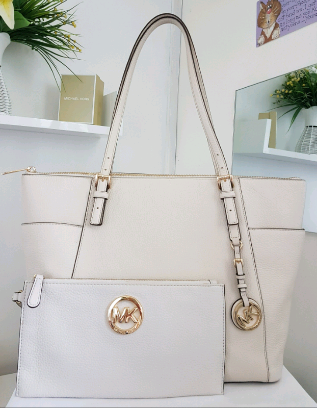 Michael Kors Cream Leather Pursed