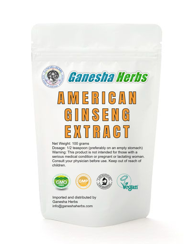 CLEAN & CERTIFIED AMERICAN GINSENG HIGH POTENCY 20:1 EXTRACT POWDER 100 GRAMS