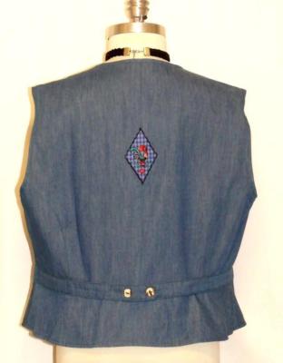 BLUE ~ COTTON German Austria Women Western SUMMER Dress Skirt Pants VEST 10 12 M